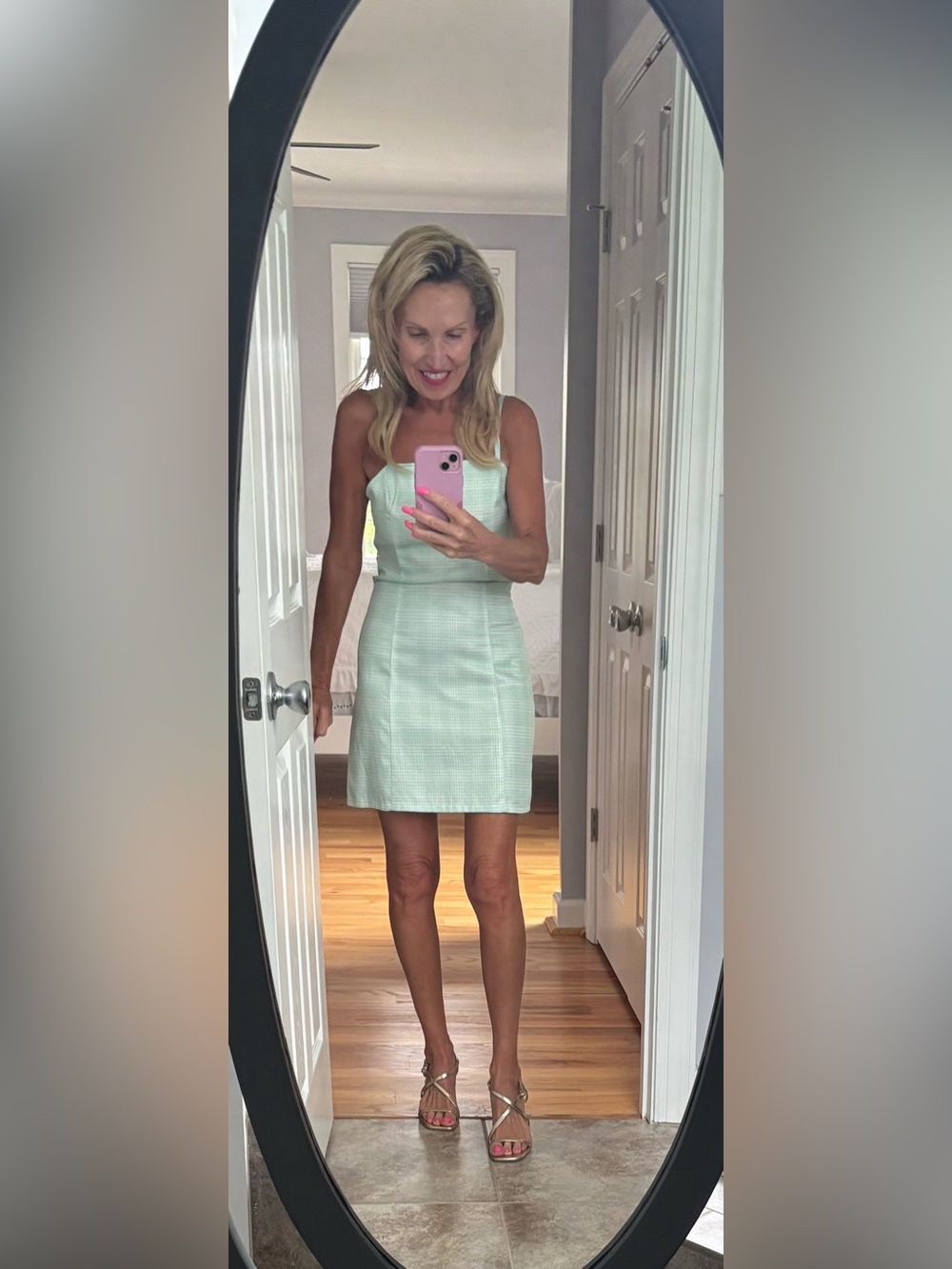 Ardene Mint Green Square-Neck Mini Dress